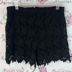 Miss L shorts lace crochet knit style Lacie floral Black Lace Women Shorts